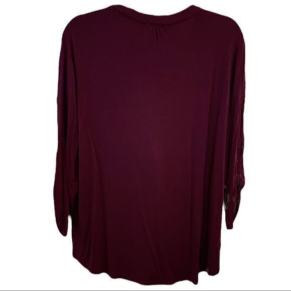 Siren Lily Women's Crochet Knit Pullover Top‎ Burgundy Size 1X - Picture 2 of 5